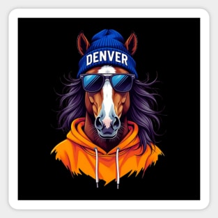 Denver Spirit Animal - Cool Denver Horse Beanie Hoodie Vibe Sticker